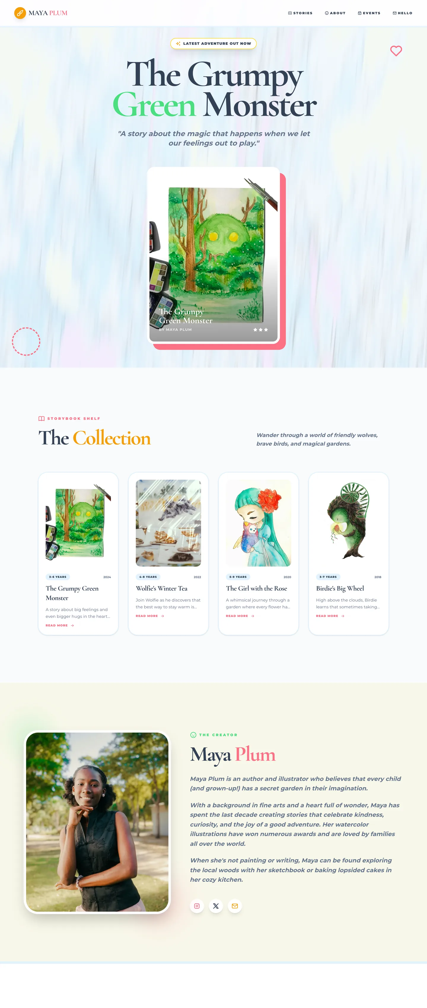 Children's author website demo