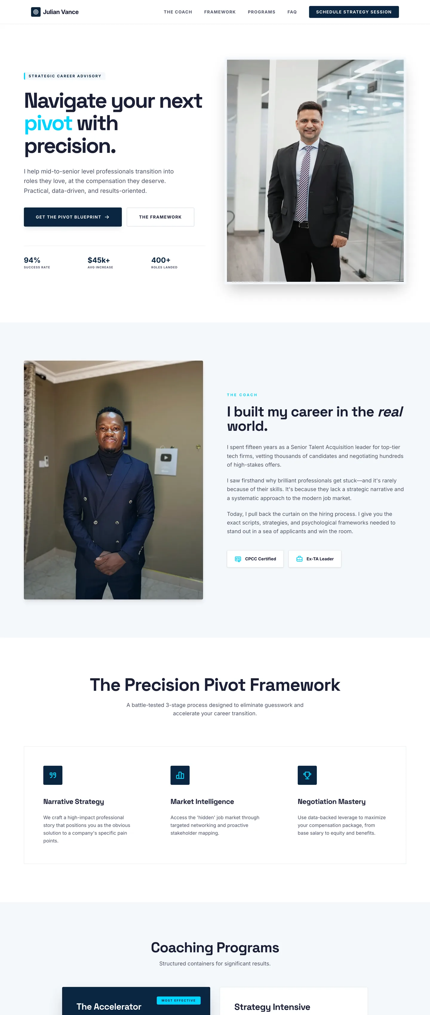 Career coach website demo