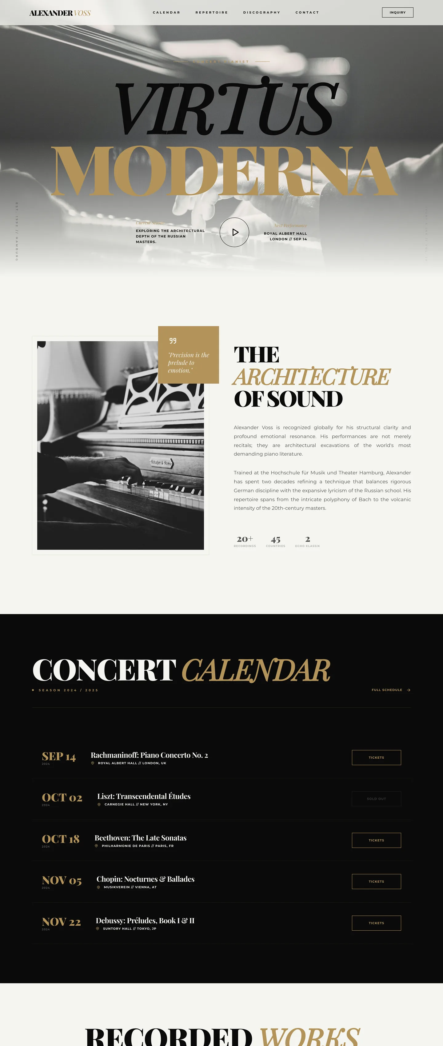 Classical website demo