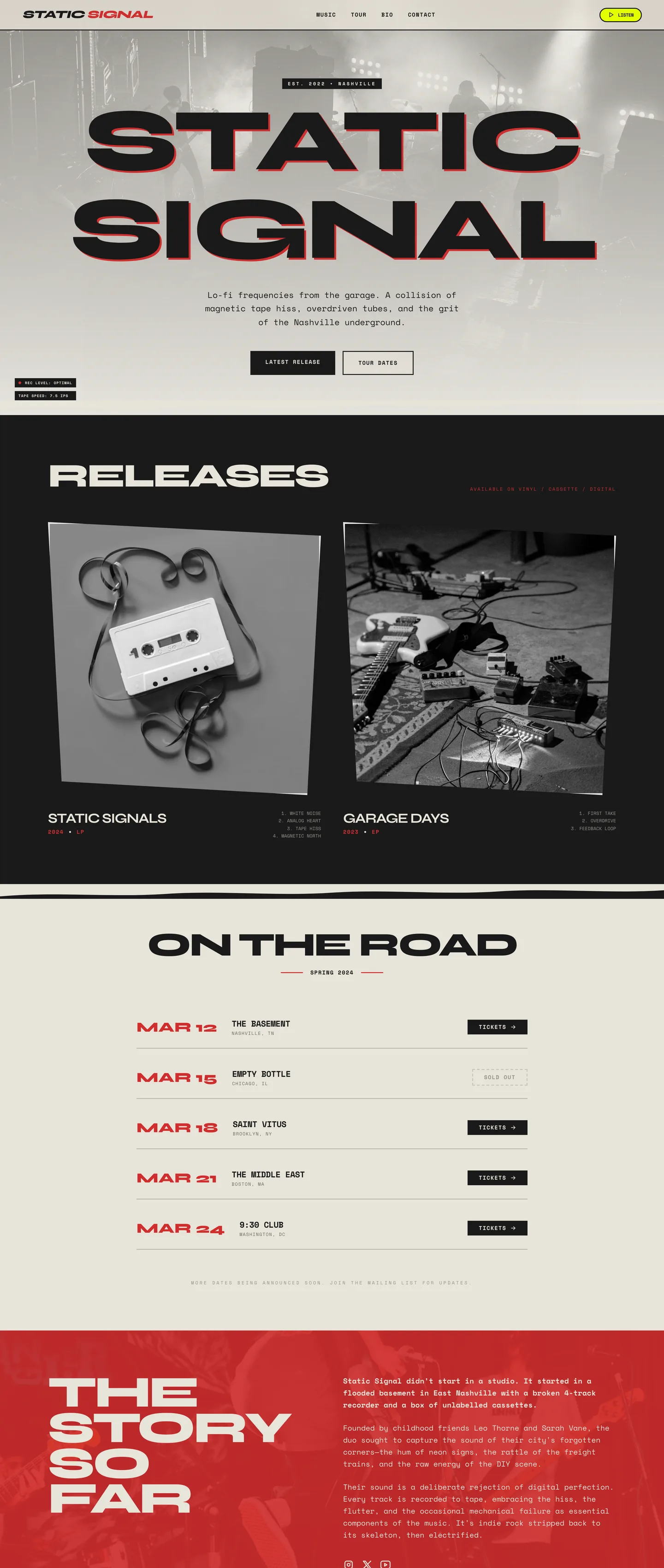 Indie band website demo