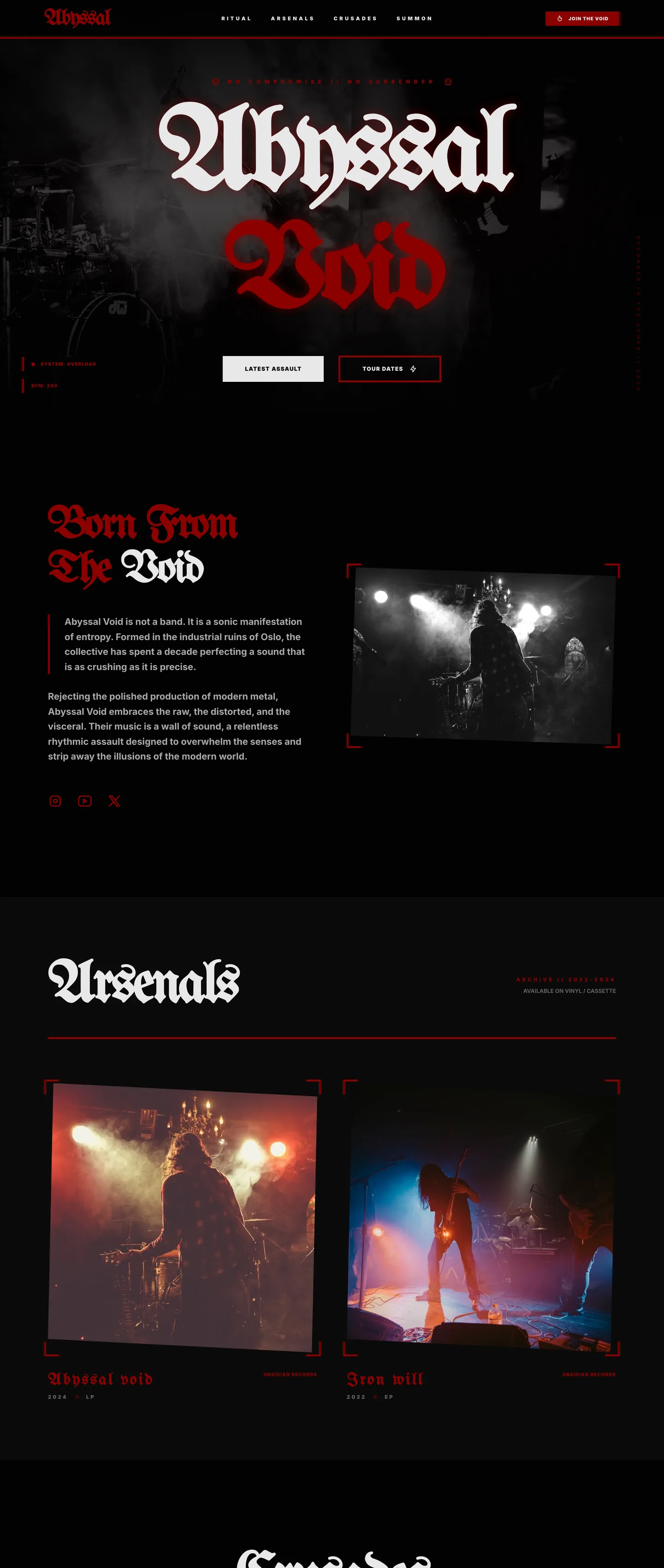 Metal band website demo