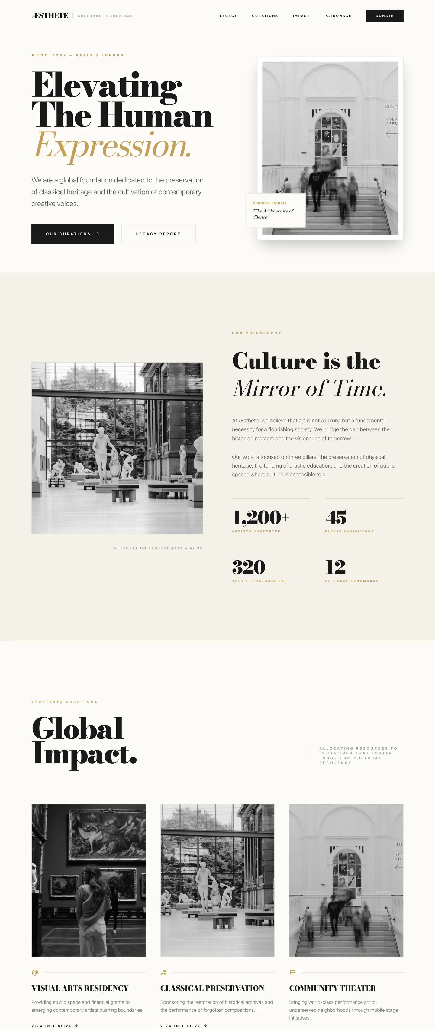 Arts & culture website demo
