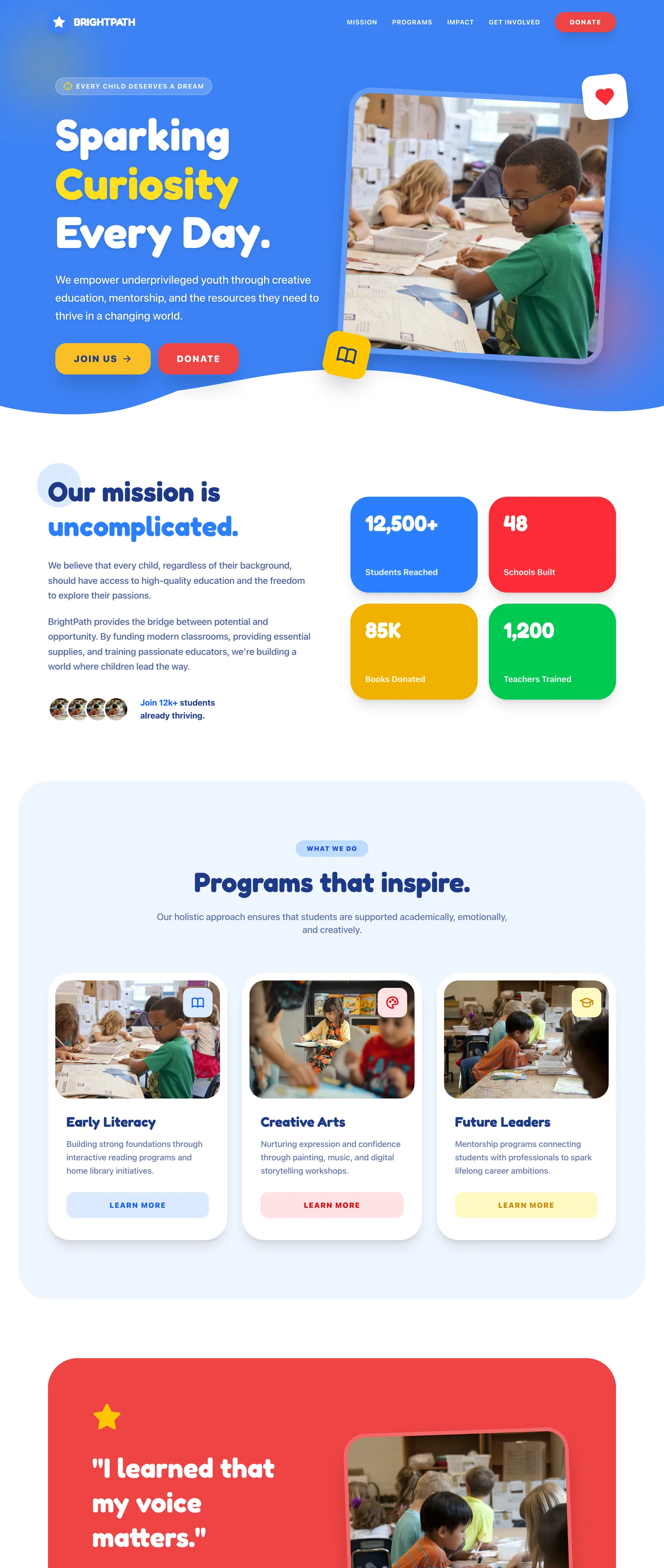 Education website demo