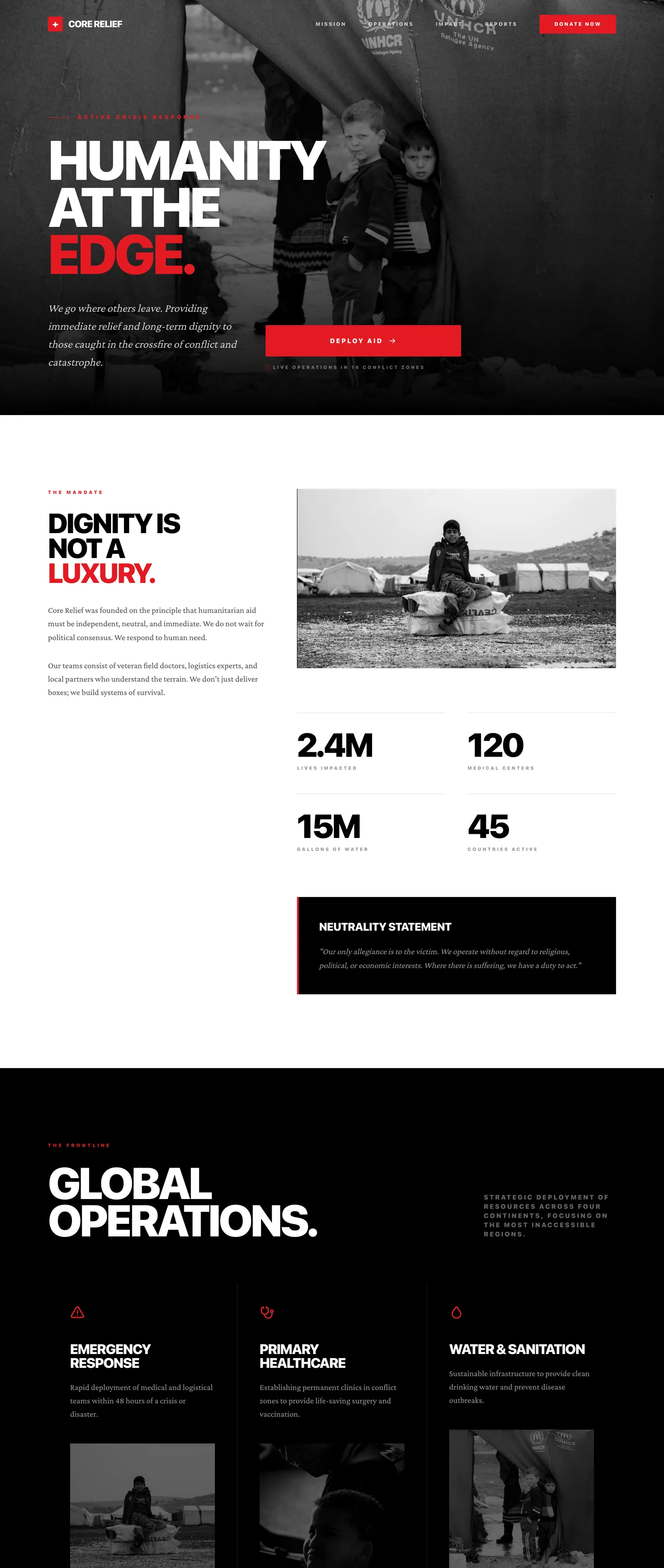 Humanitarian website demo