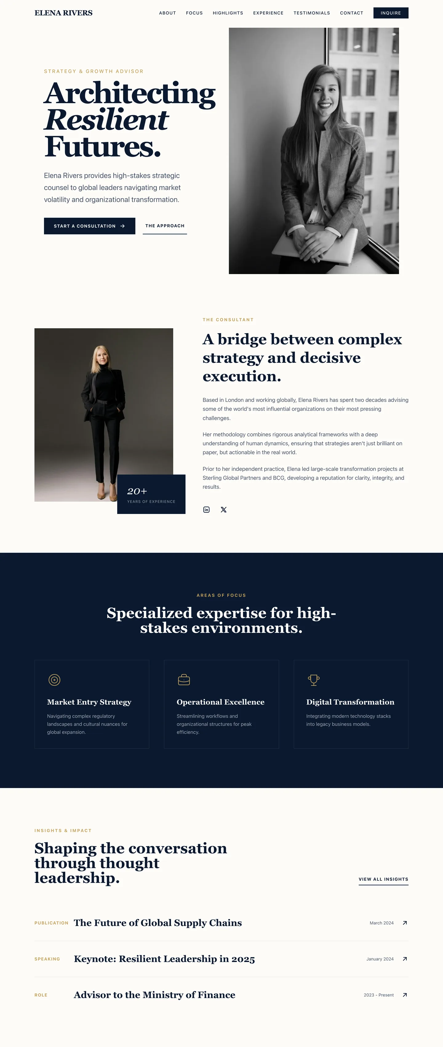 Consultant website demo