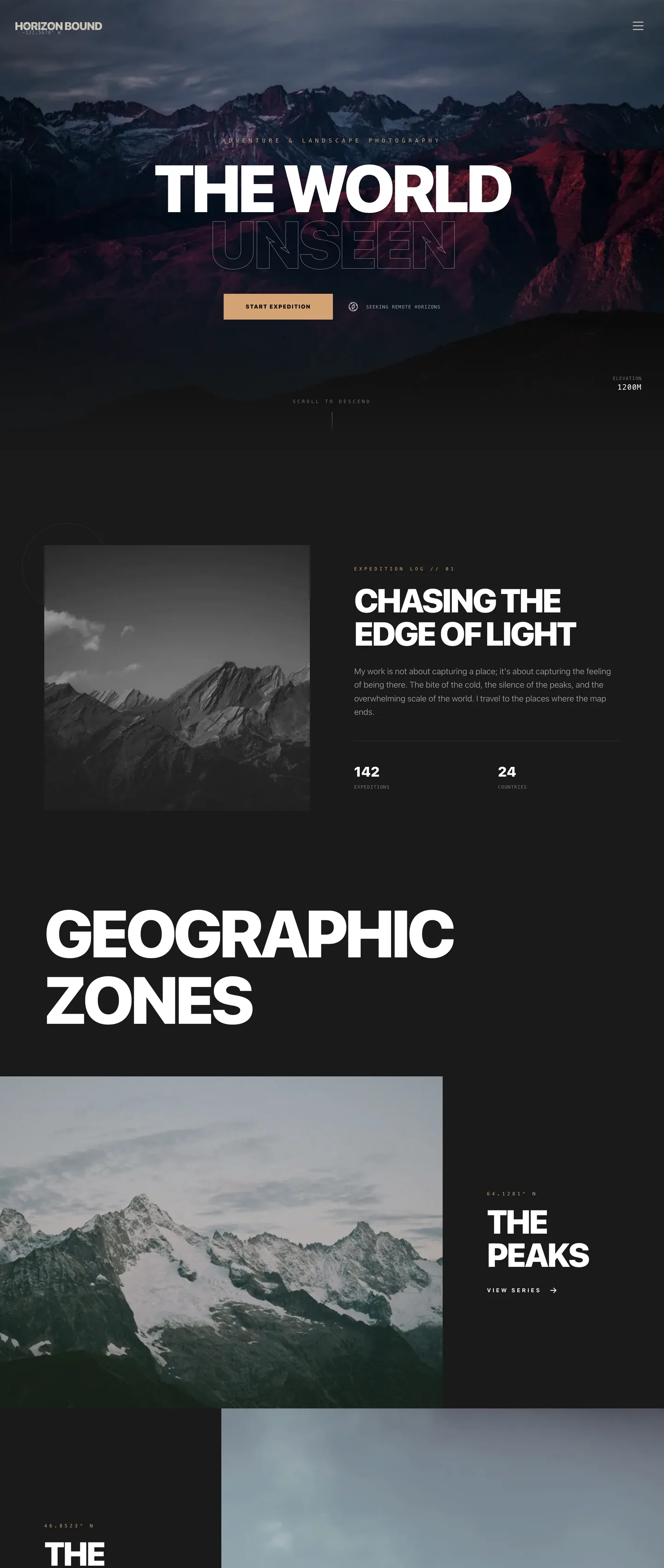 Travel photographer website demo