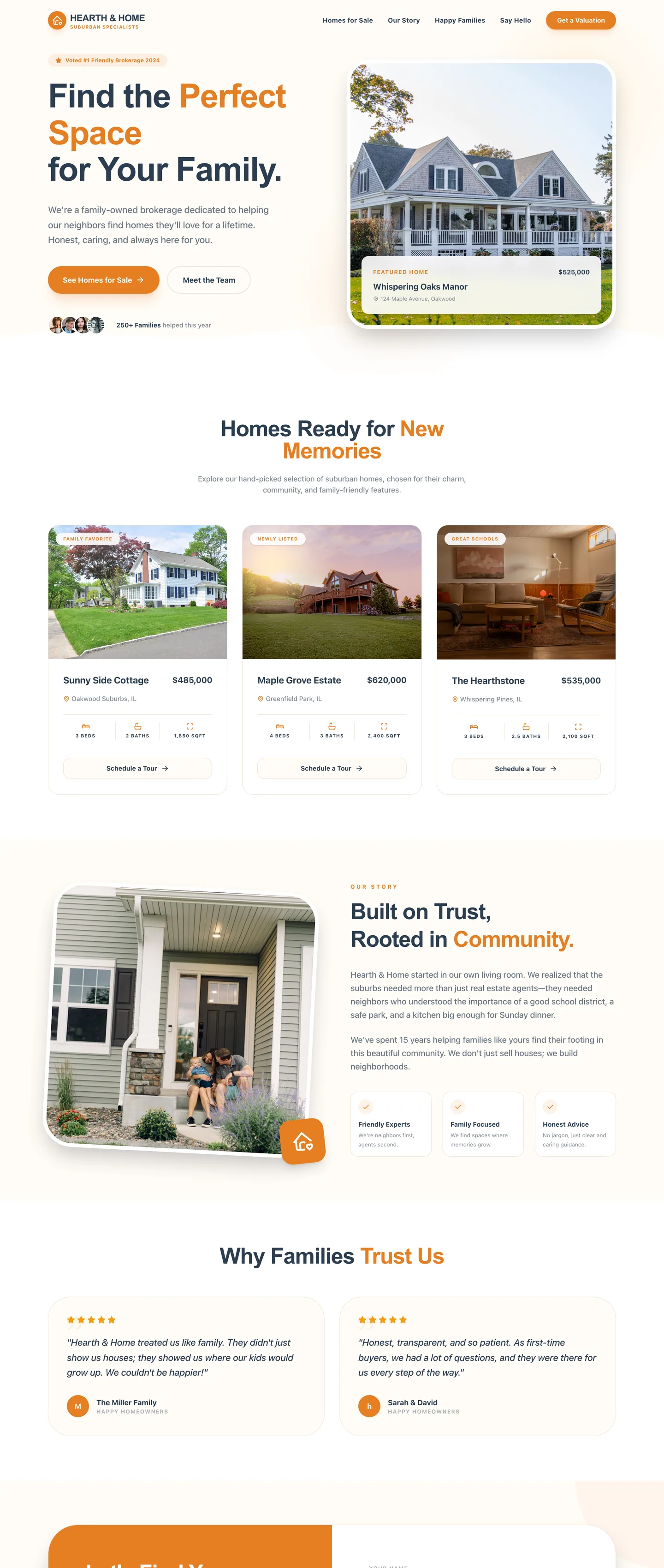 Suburban / family website demo