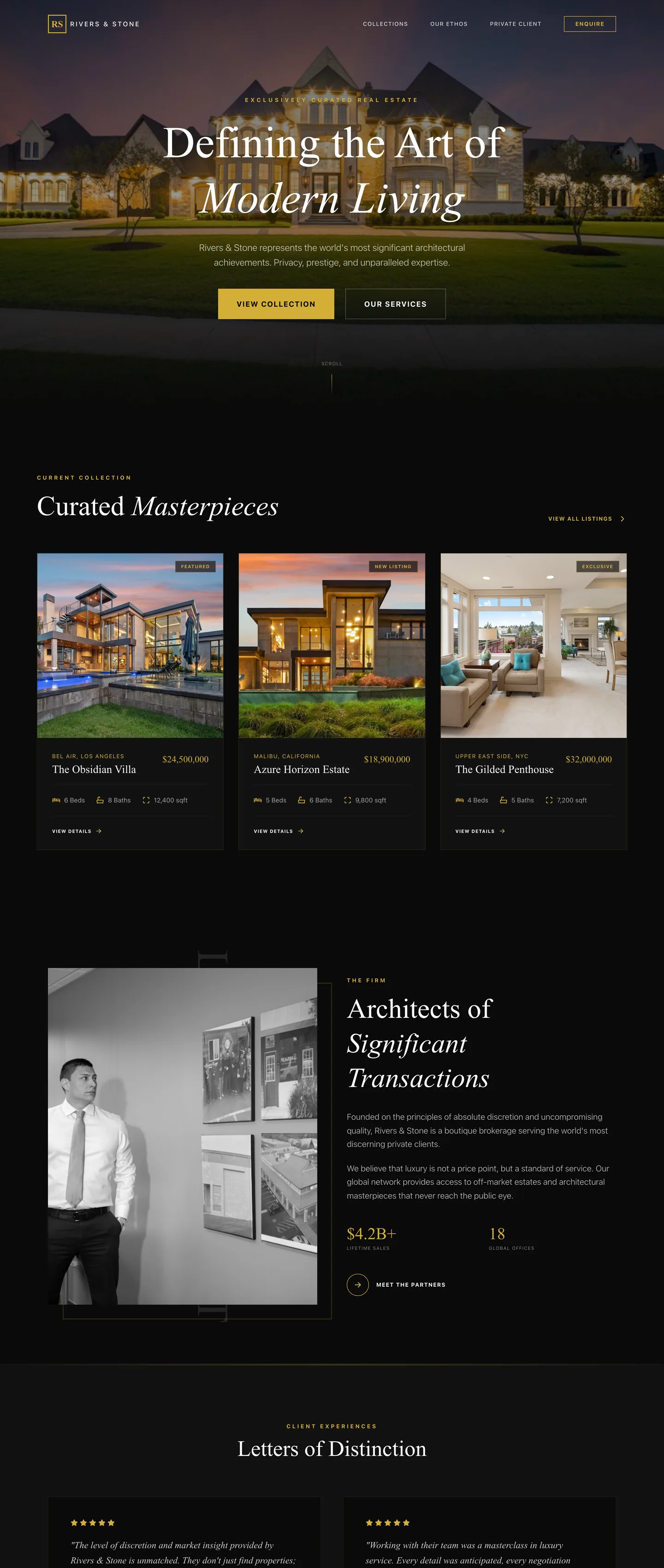 Luxury brokerage website demo