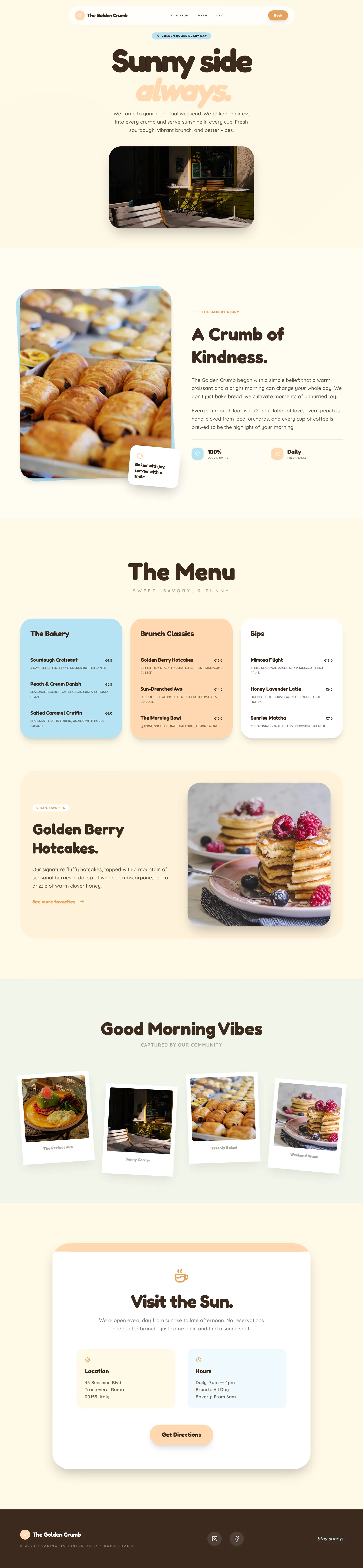Brunch & bakery website demo