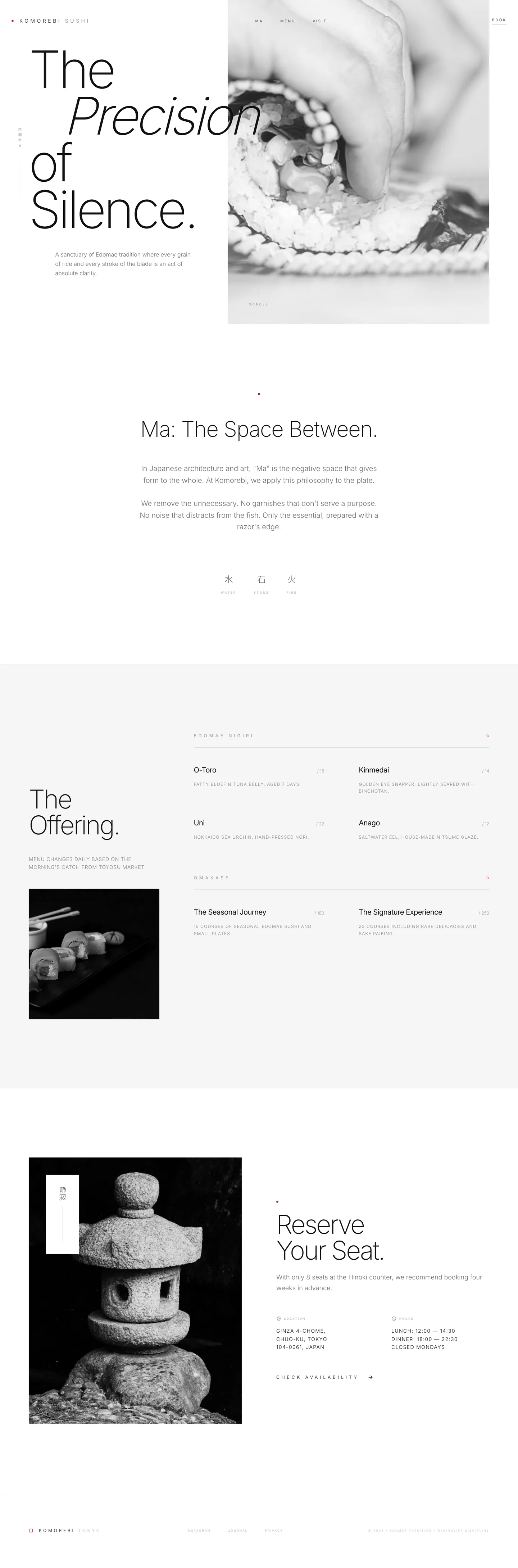 Japanese sushi bar website demo