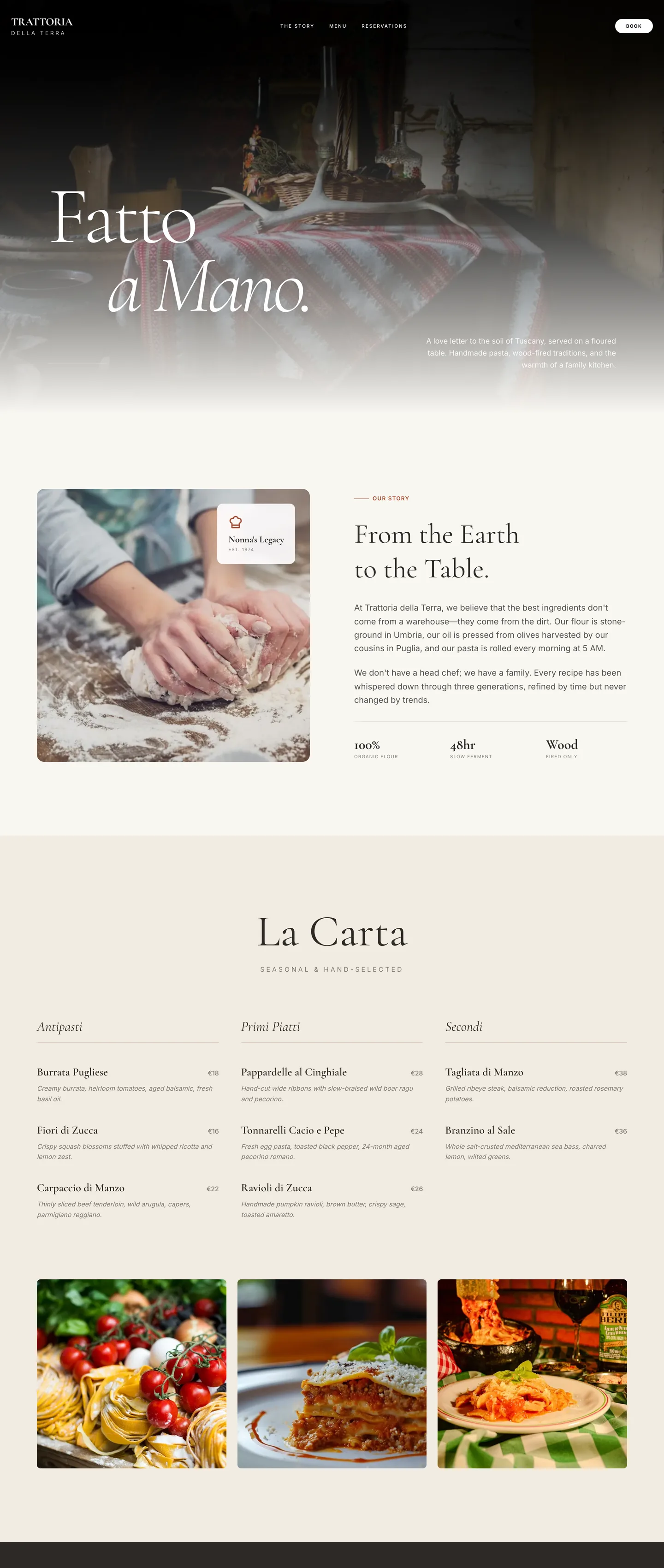 Italian trattoria website demo