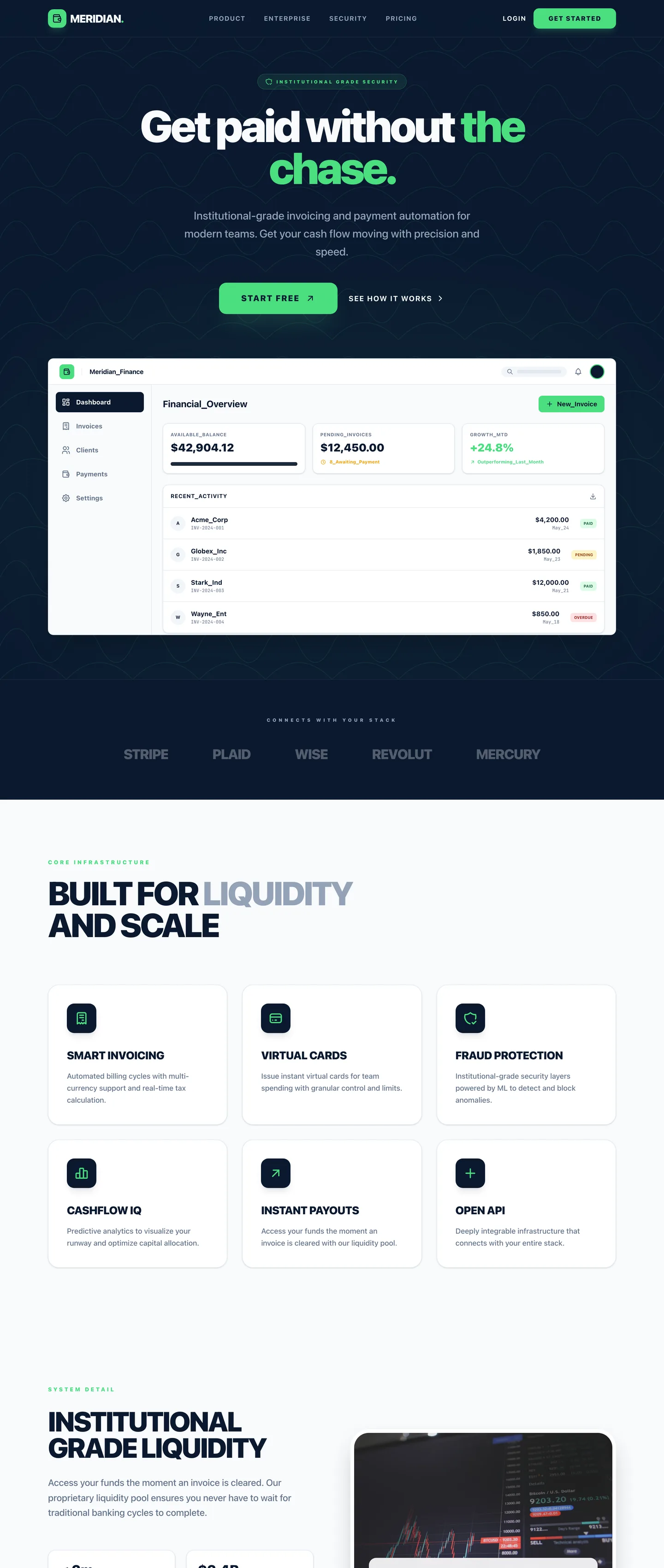 Invoicing / payments website demo