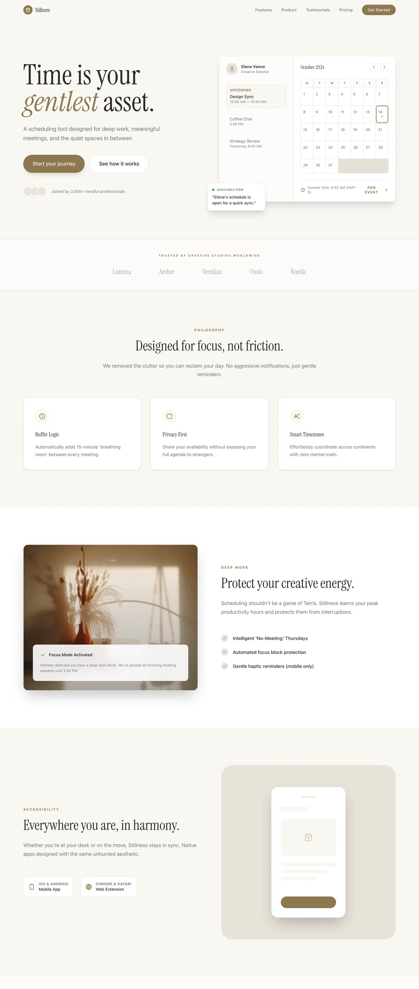 Scheduling app website demo