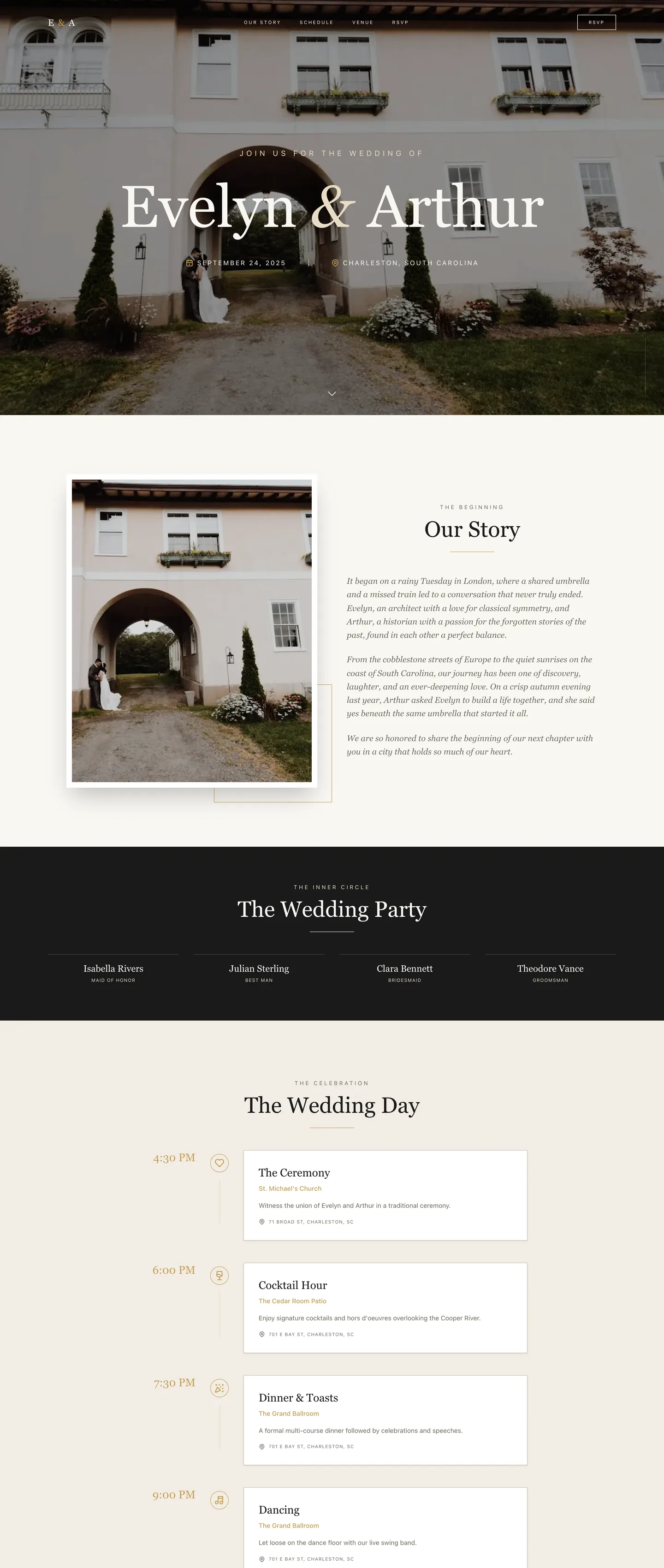 Classic elegant website demo