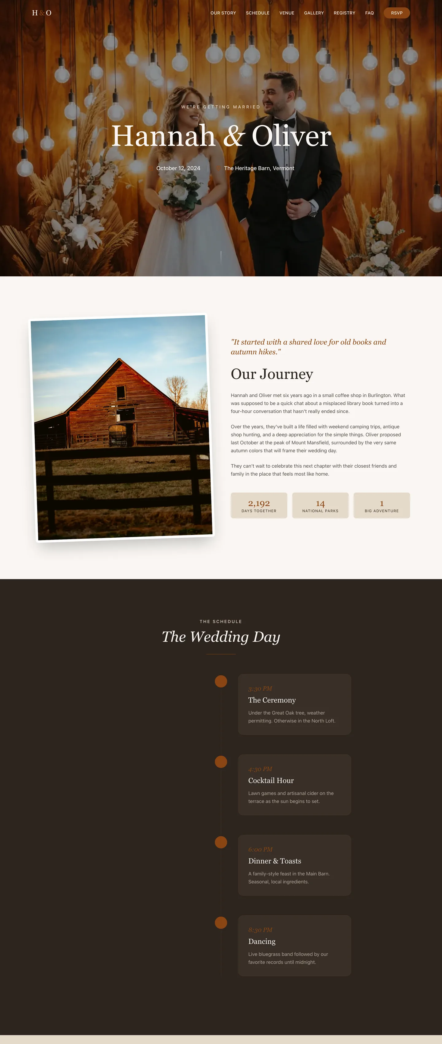 Rustic barn website demo